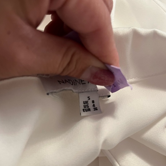 Nadine Merabi "Darcie" Feather Pajamas in White - Size S/M - Picture 10 of 12